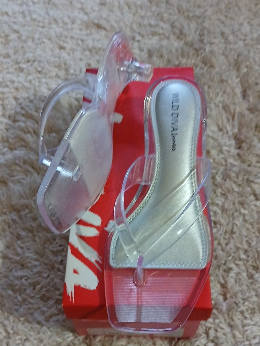 Wild Diva Clear Kitten Heels